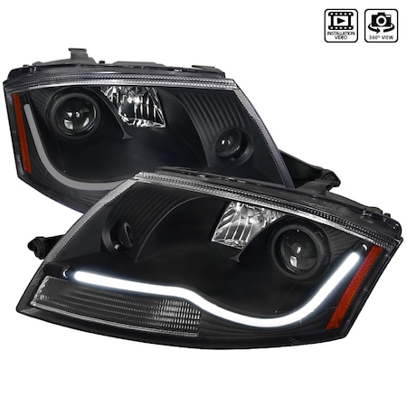 Spec-D Tuning 99 Audi Tt Projector Headlight Black Housing 2LHP-TT99JM-RS